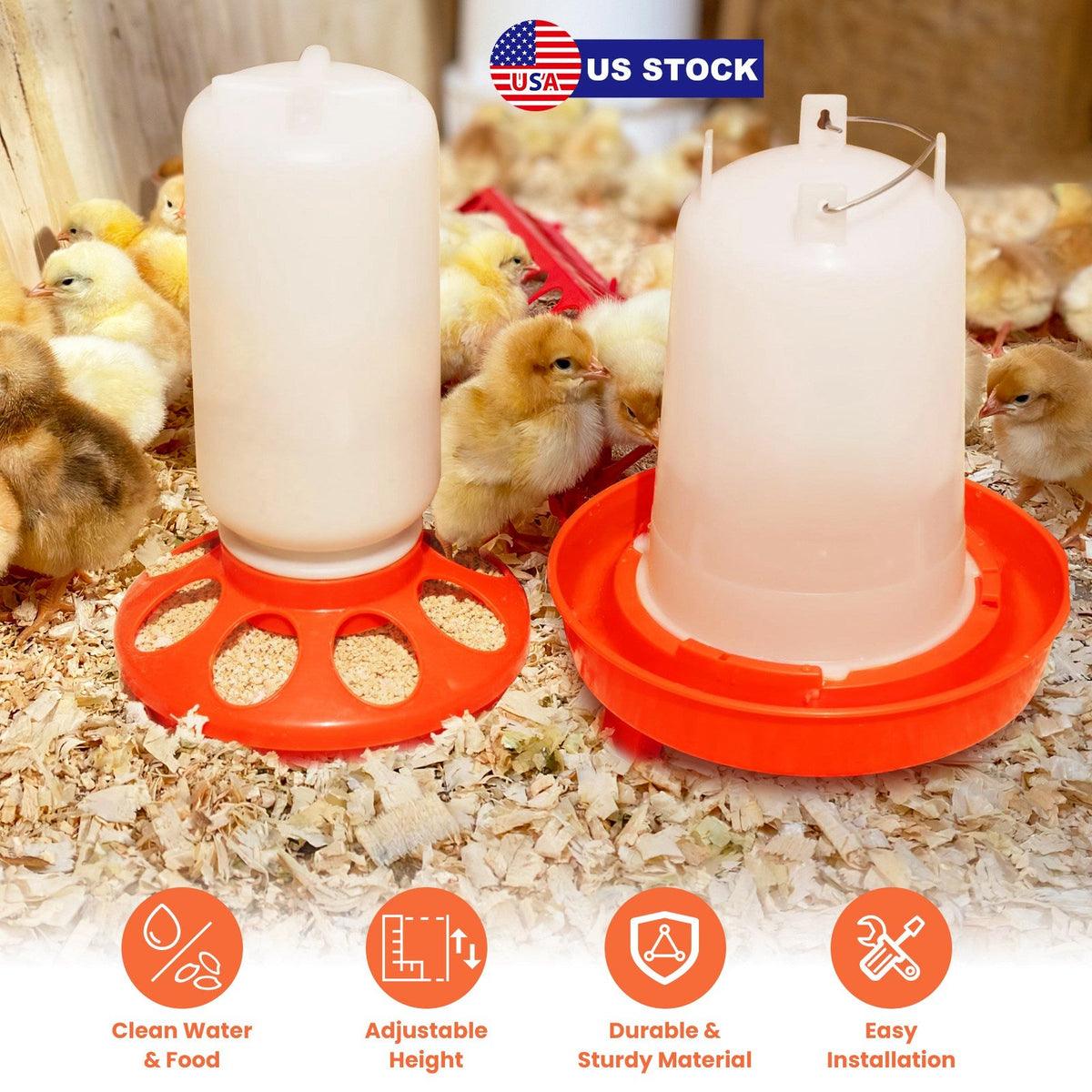 GBruno Chicken Feeder Waterer Set
