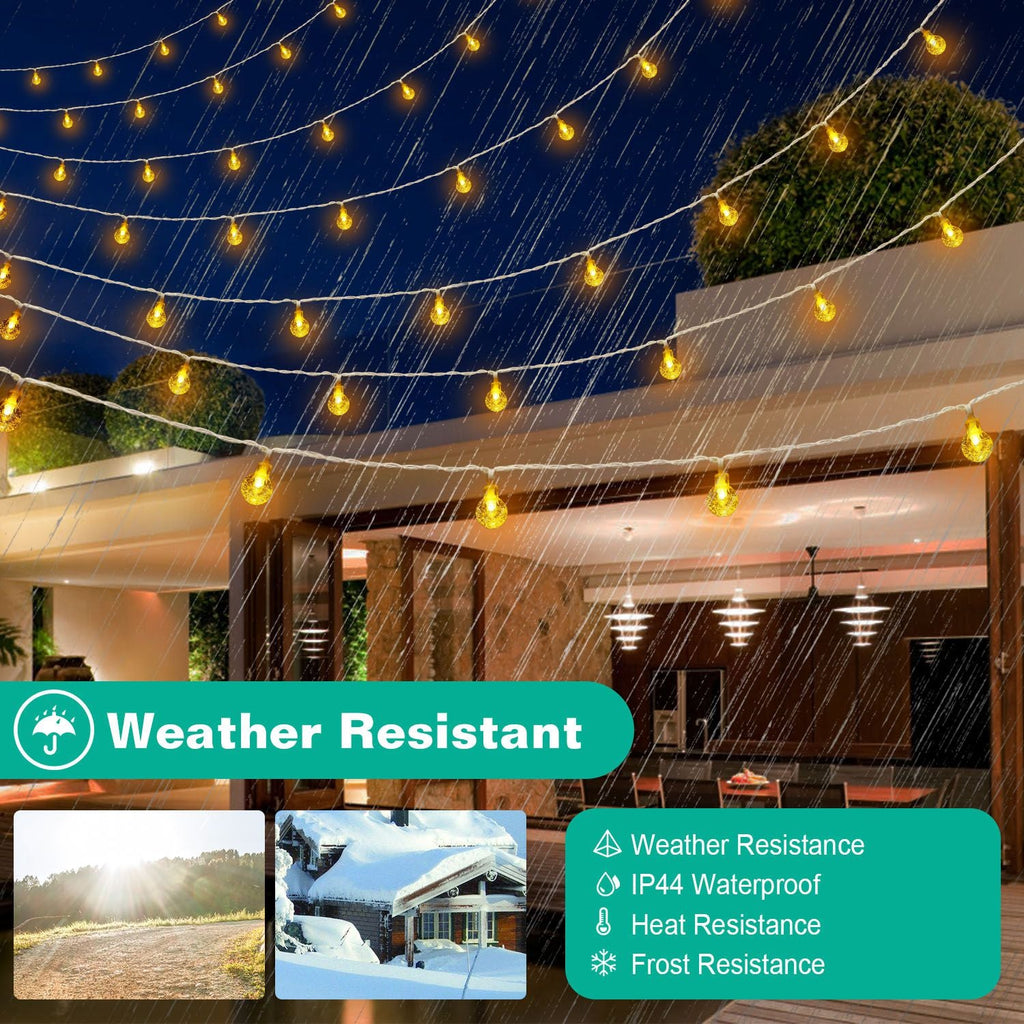 32.8Feet Globe String Lights Battery Powered Waterproof Decorative Fairy Lamp with 8 Lighting Modes Remote Control for Garden Lawn Patio