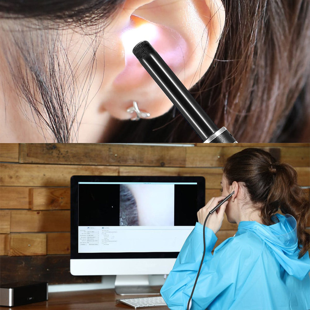 Ear Endoscope Otoscope Visual Earpick Ear Cleaning Camera Ear Wax Removal Tool IP67 Waterproof 3 in 1 Borescope w/ 6 Adjustable LED for Android