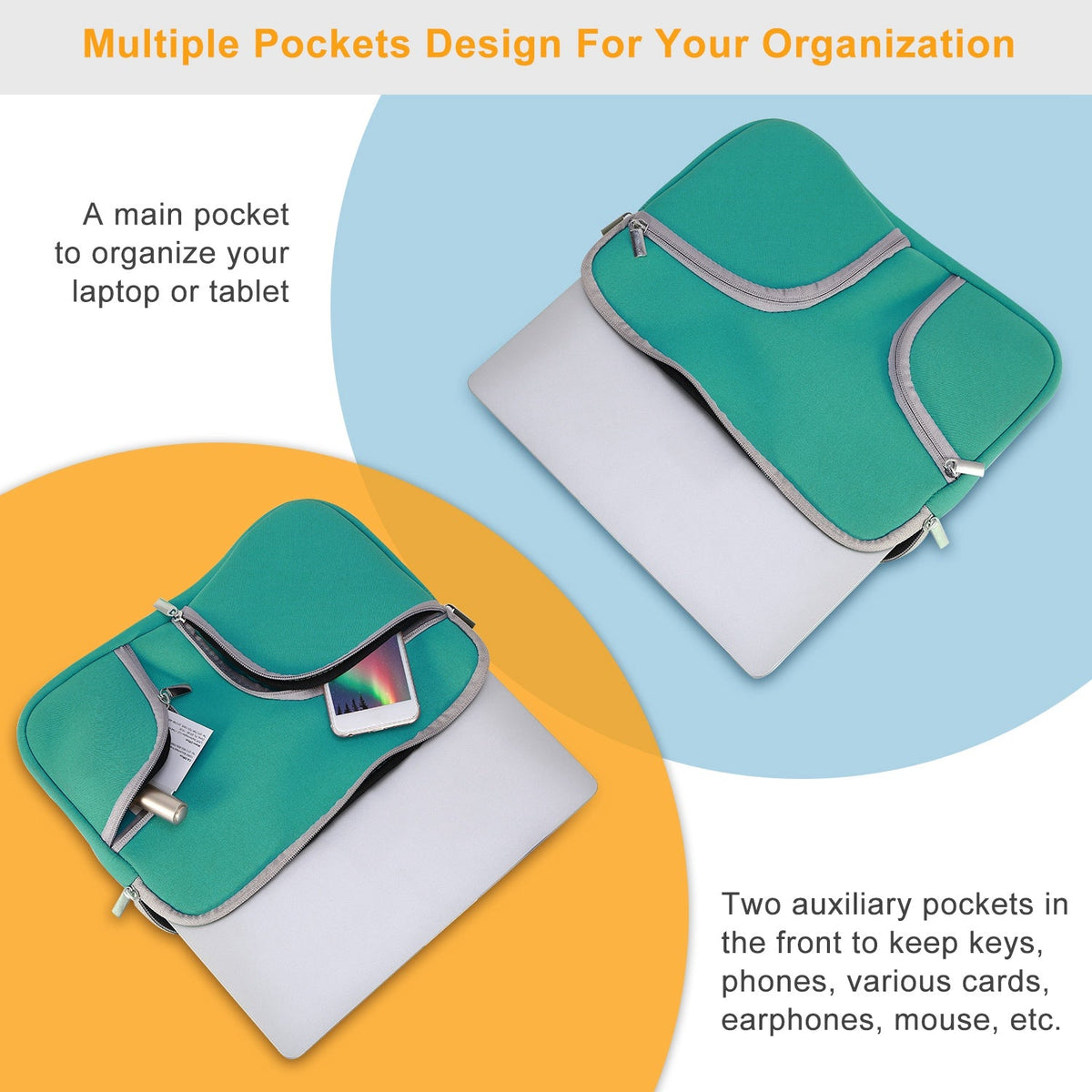 Portable Laptop Sleeve Bag Tablet Notebook Inner Case Bag 11-15Inches Universal   Neoprene