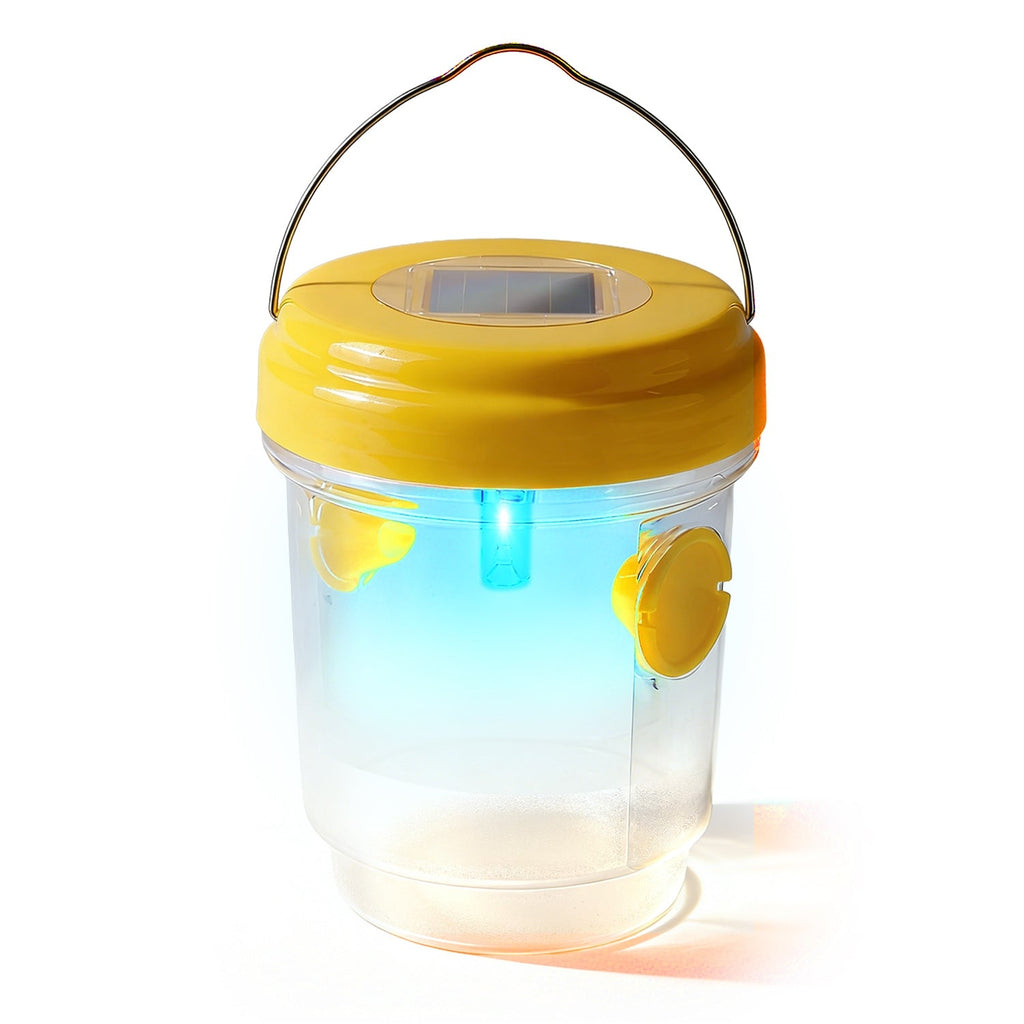 3Pack Solar Wasp Traps Outdoor Hanging Insect Catchers with UV Light for Paper Wasps Yellow Jackets Small Hornets Fruit Flies House Flies