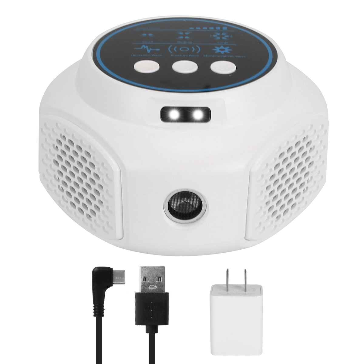360¡ Ultrasonic Mice Repellent Indoor Rodent Repeller Rat Squirrel Rodent Chaser with 3 Modes 2 Strobe Lights for Kitchen Warehouse