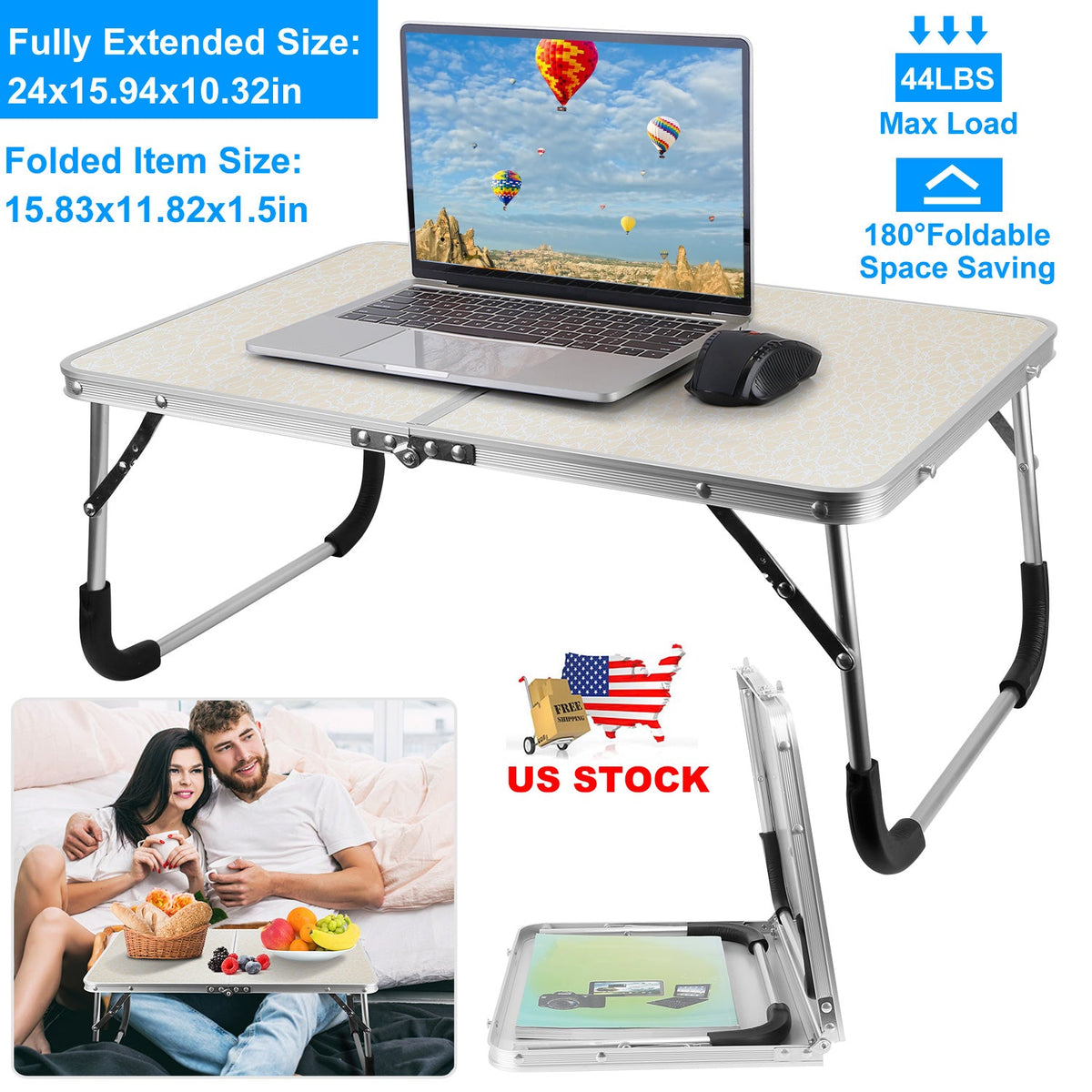 Foldable Laptop Table Notebook Bed Desk Breakfast Reading Writing Lap Tray For Sofa Couch Floor Dormitory