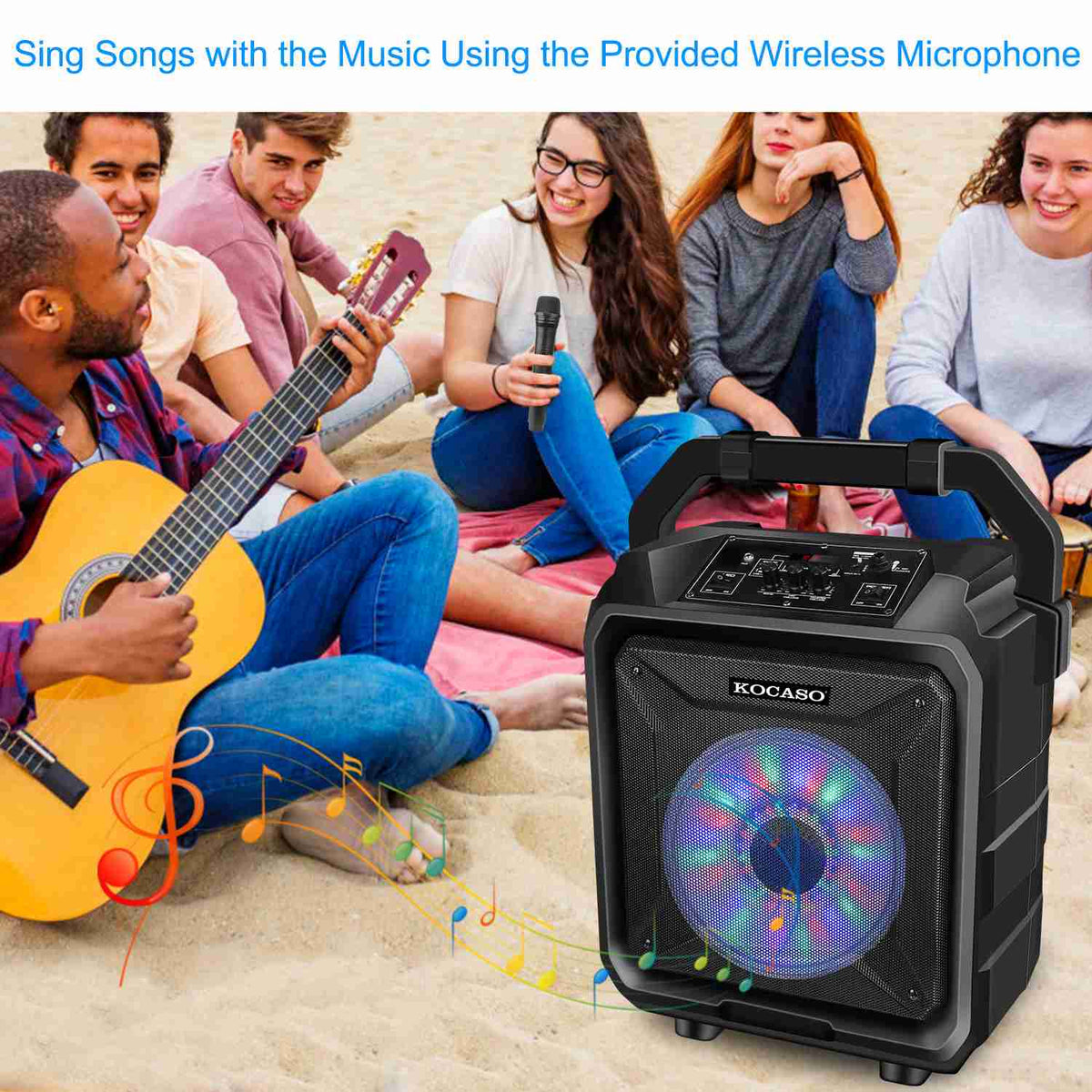 Portable Wireless Party Speaker with Disco Lighting