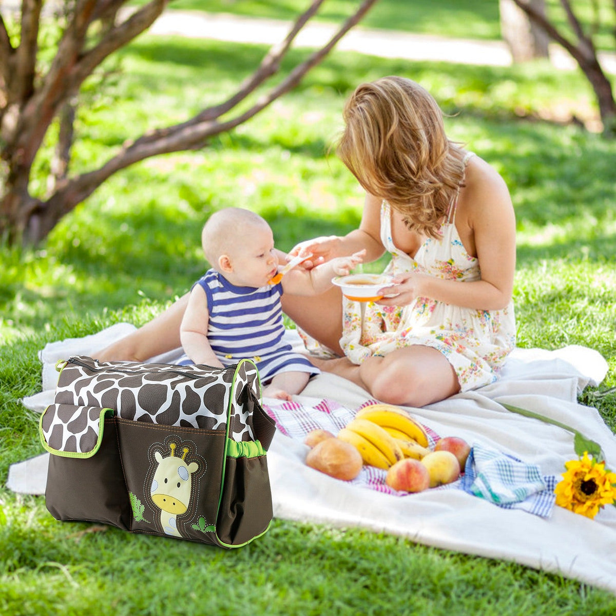 Baby Nappy Diaper Bags Mummy Diaper Duffel Shoulder Bags w/ Wipeable Diaper Changing Pad Transparent Bag Travel Tote Handbags For Overnights