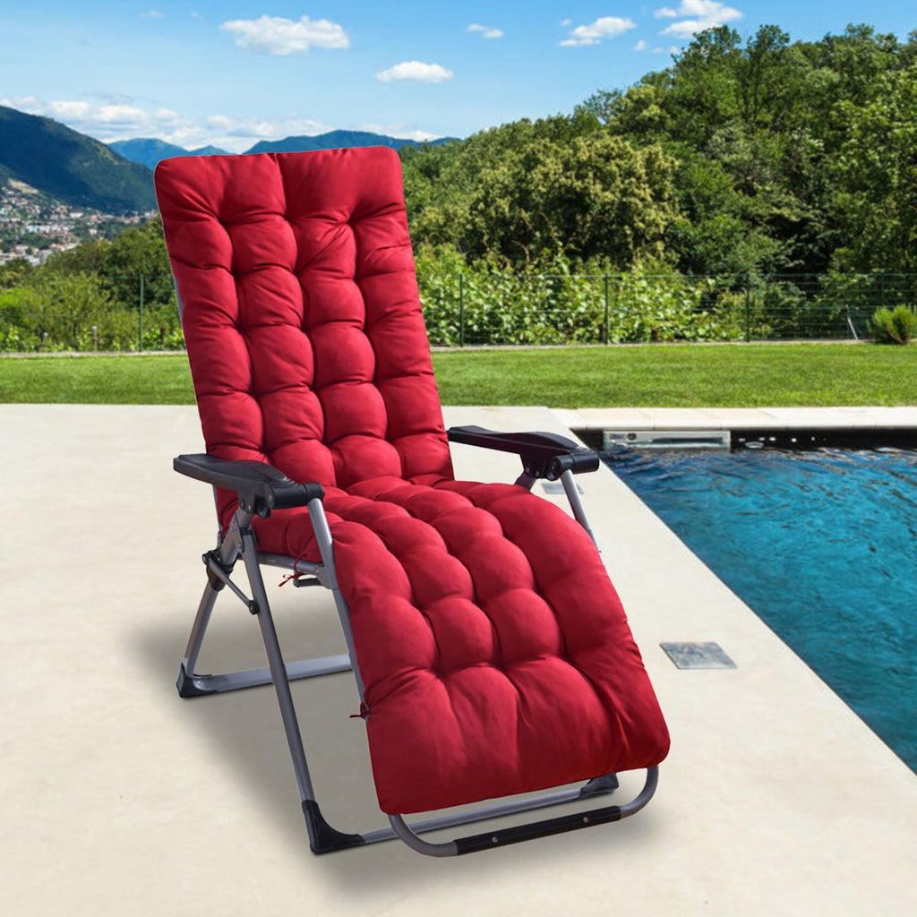 71x22in Chaise Lounger Cushion Recliner Rocking Chair Sofa Mat Deck Chair Cushion
