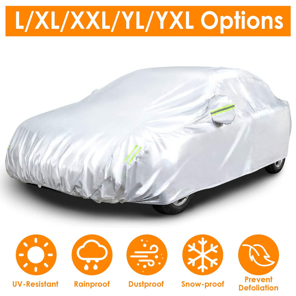 Waterproof Car Cover with UV Protection and Reflective Strips