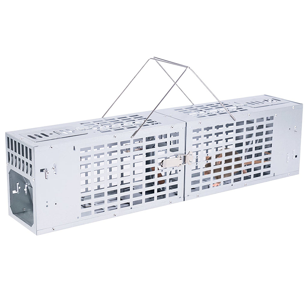 Double Door Humane Live Mouse Trap With One-Way Door Design Reusable Metal Rat Rodent Cage Continuous Capture Mouse Trap For Indoor Outdoor Use Catch
