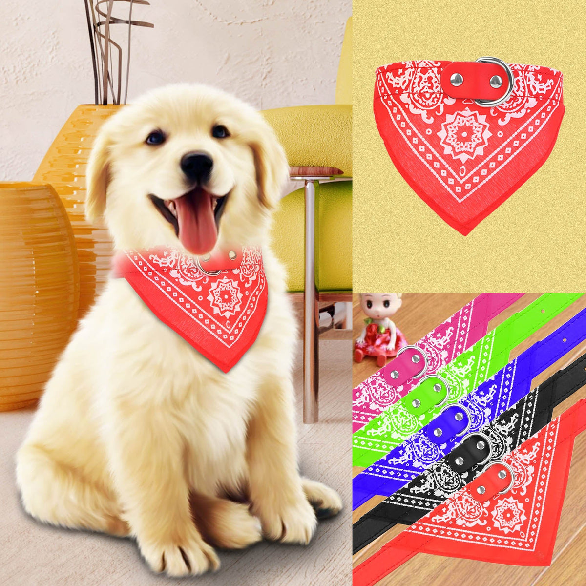 Adjustable Pet Bandana Collar