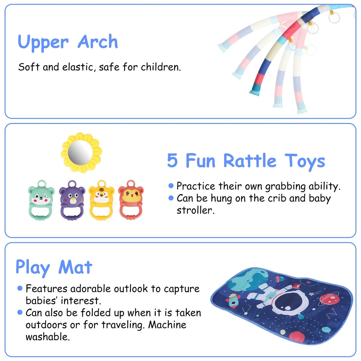 GBruno 2 In 1 Baby Gym Play Mat