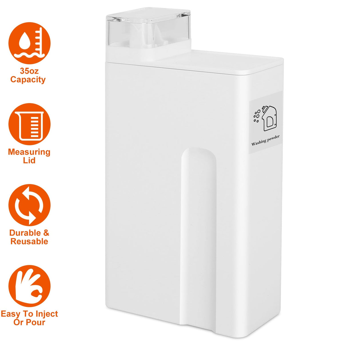 35oz Laundry Detergent Dispenser Container Empty Dispenser Bottle Storage Box w/ Waterproof Labels for Liquid Detergent Fabric Softener
