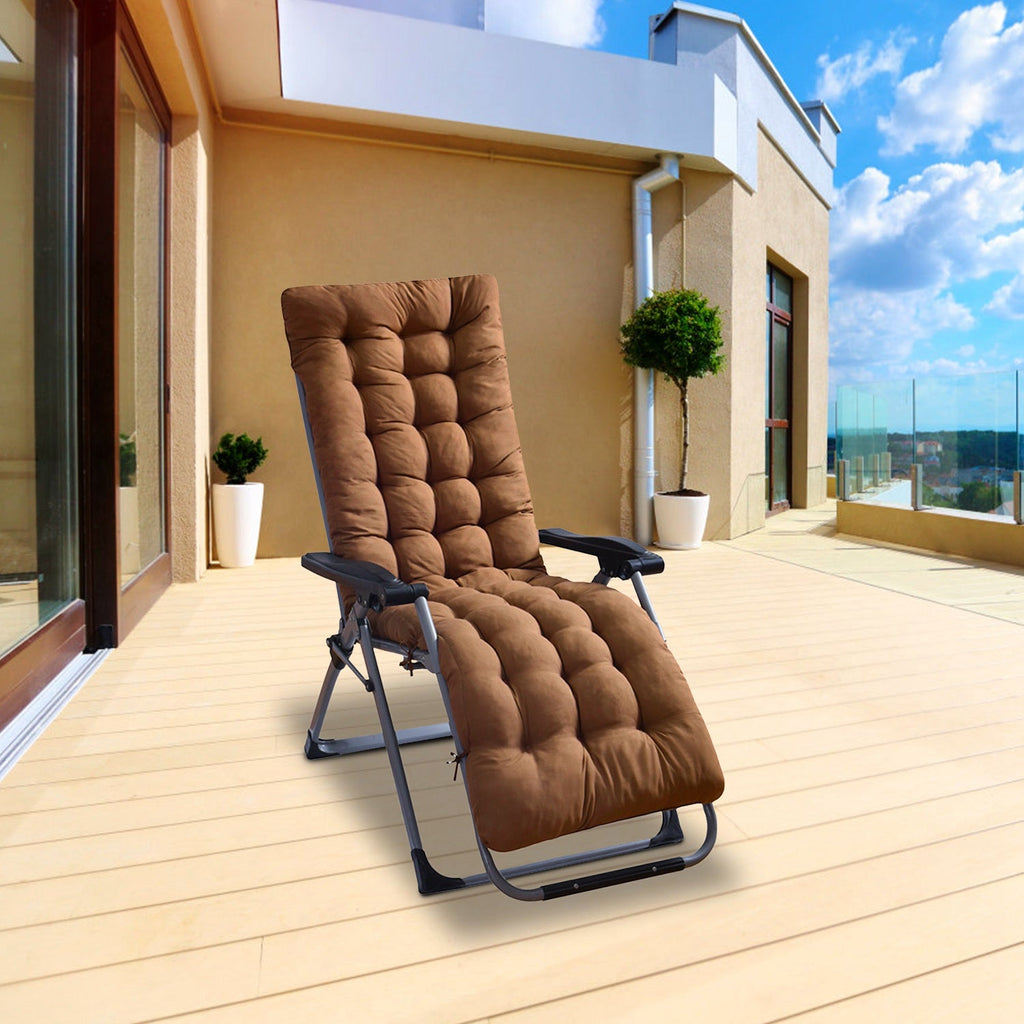 66.92x22.04in Thickened Chaise Lounger Cushion Recliner Rocking Chair Sofa Mat Deck Chair Cushion