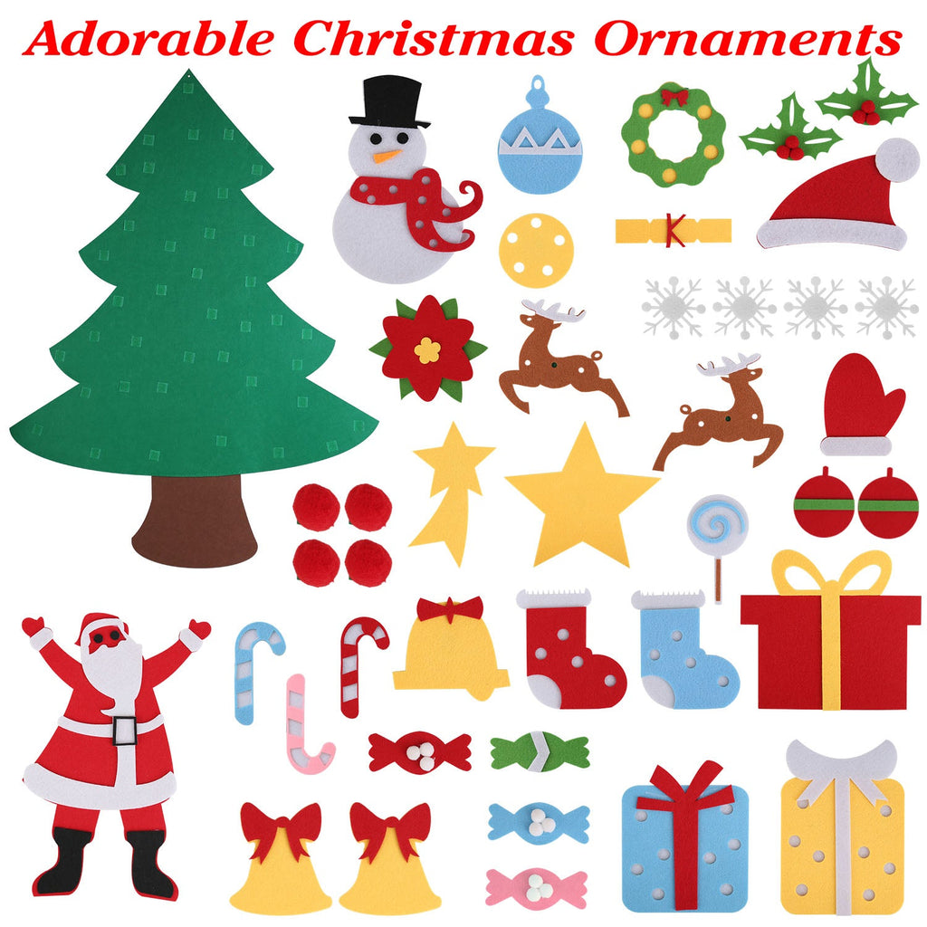 DIY Felt Christmas Tree with 41 Ornaments