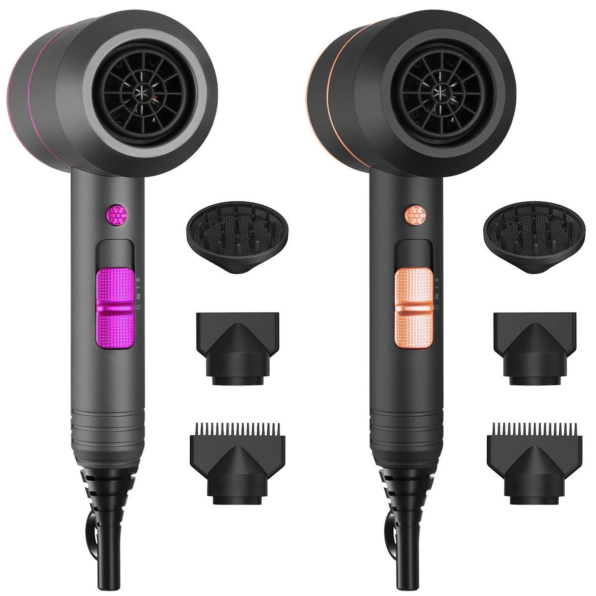 1800W Hair Dryer Portable Compact Hair Blow Dryer with Cool/Warm/Hot Wind with Diffuser Concentrator/Comb Nozzle ALCI Plug Overheat Protection for Wom