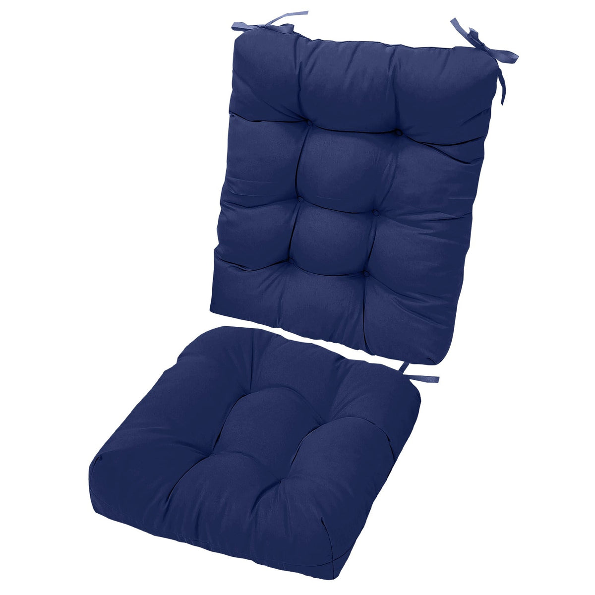 2Pcs Rocking Chair Cushion Upper And Lower Back And Seat Sets with Non-Slip Ties Polyester Fiber Filling Comfortable for Indoor Home Office Car