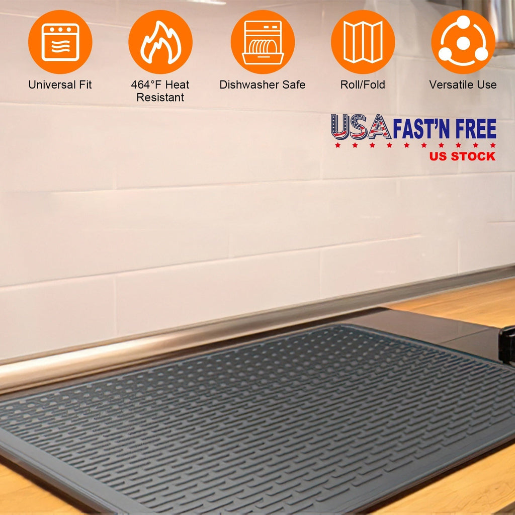 27.95x19.69in Electric Stove Cover Silicone Stove Mat Glass Stove Top Protector 464 Heat Resistant Dishwasher Safe Waterproof