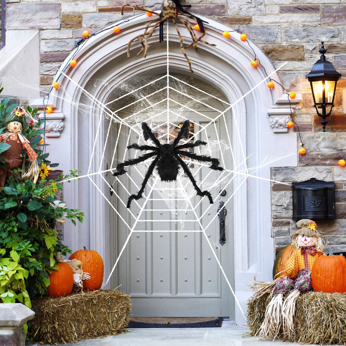 49" Hairy Spider with 126" Web – Giant Halloween Yard Decoration