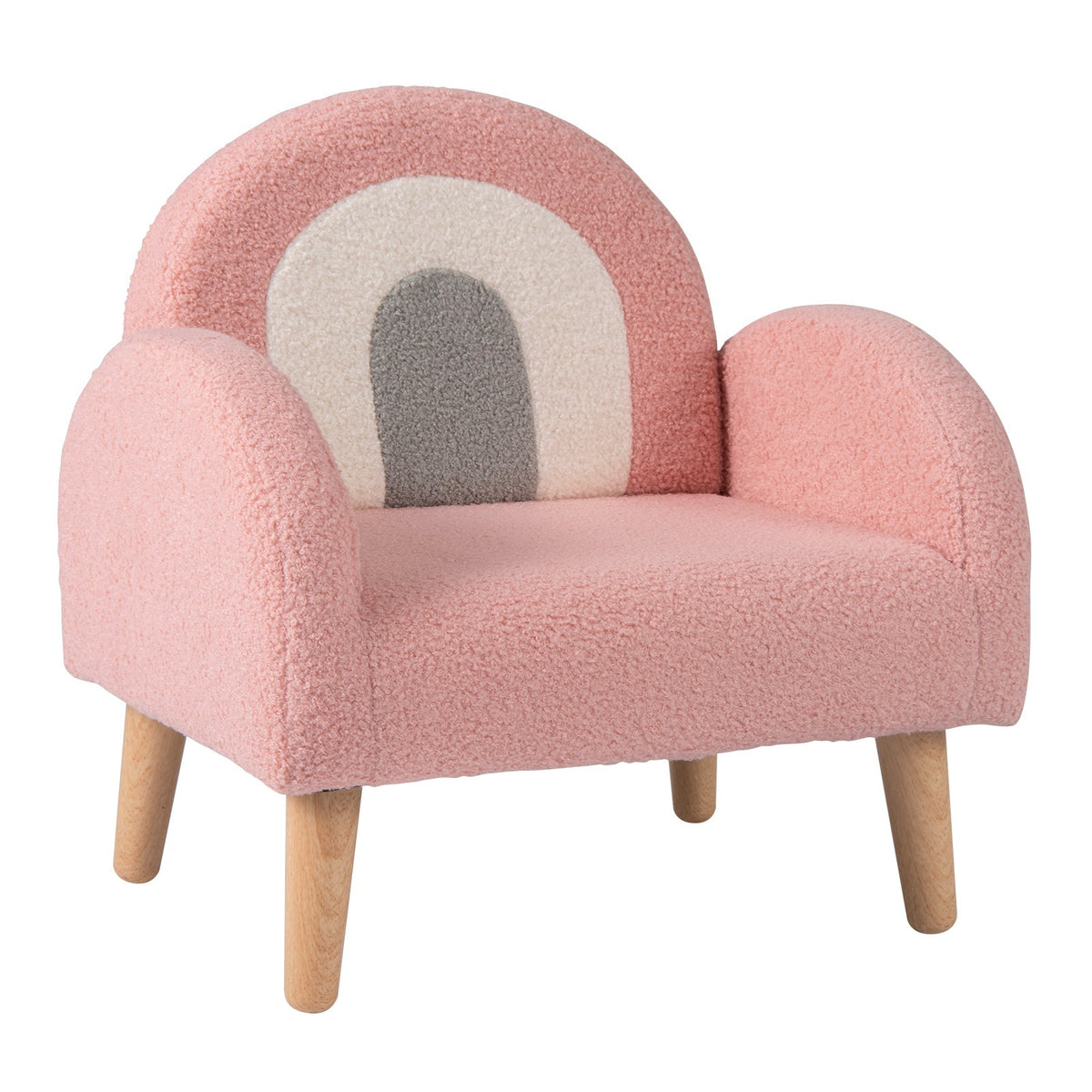 Kids Armchair with Comfy Backrest and Armrests-Pink
