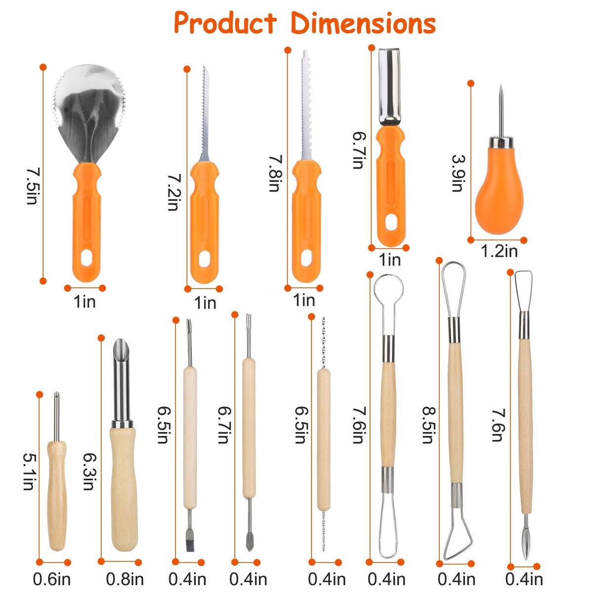 13Pcs Halloween Pumpkin Carving Kit Stainless Steel Carving Kit Pumpkin Sculpting Cutting Kit Halloween Decorative Tools