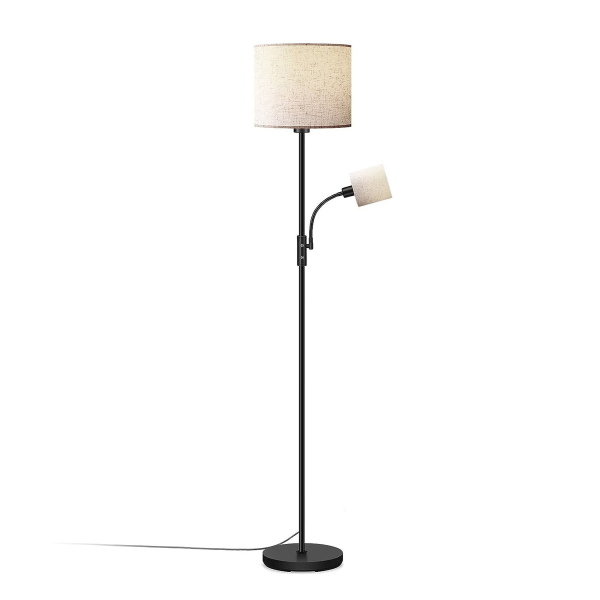 67.32In Mother Daughter Floor Lamp with Linen Shade 3200K Brightness 360¡ Adjustable Reading Light Modern Decoration Standing Lamp for Living Room Bed