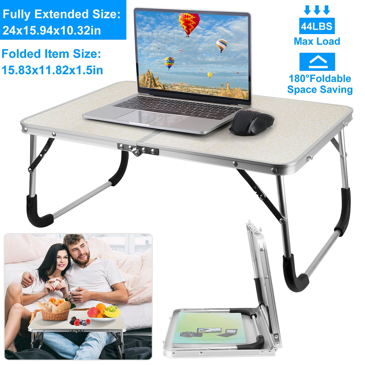 Foldable Laptop Table Notebook Bed Desk Breakfast Reading Writing Lap Tray For Sofa Couch Floor Dormitory