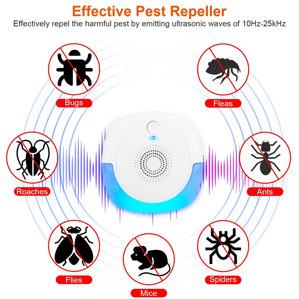 6 Packs Ultrasonic Pest Repellers Plug-In Indoor Pest Control Mouse Repellent Chaser Deterrent for Home Kitchen Office Warehouse Hotel