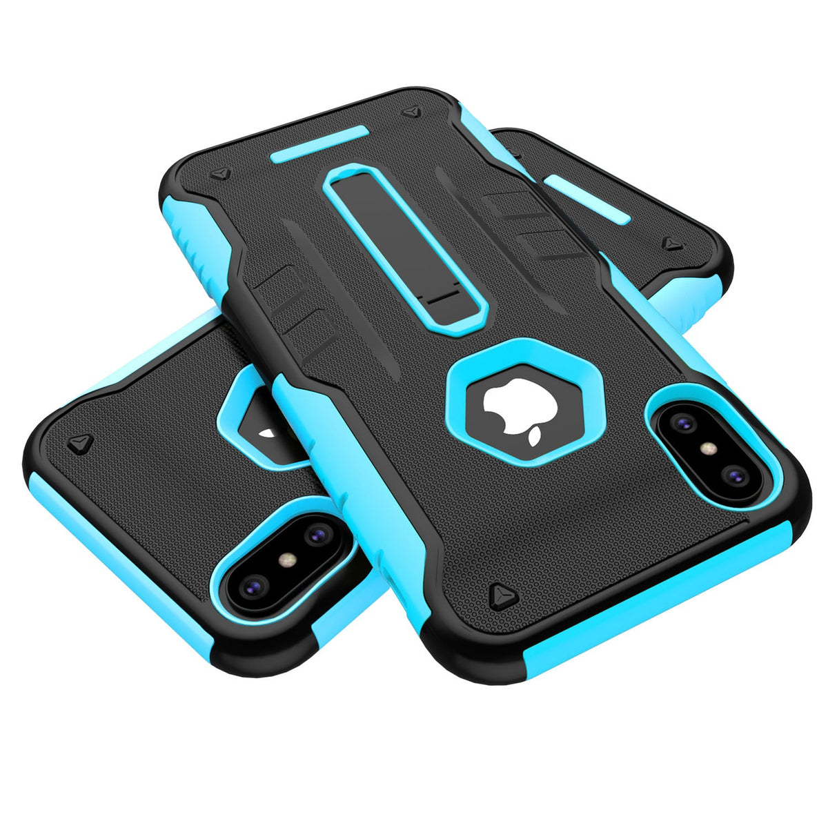 Rugged Phone Case for iPhone X Drop-protection Phone Case with Kickstand Heavy Duty Dual Layers Phone Protective Cover