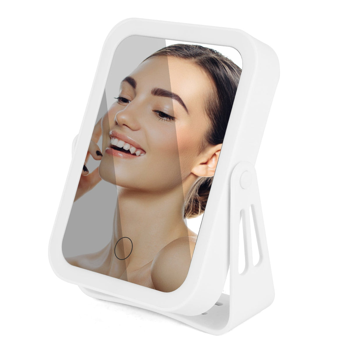 10X Magnifying Lighted Makeup Mirror Double Sided Travel Makeup Mirror with 3 Light Colors Touch Screen USB Rechargeable