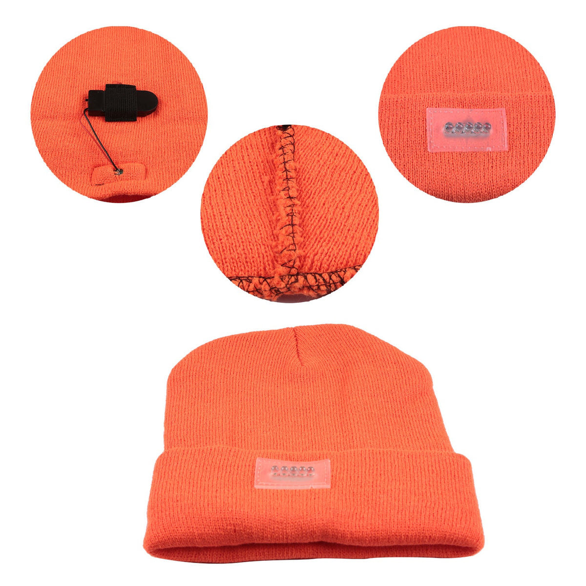 Unisex 5 LED Knitted Beanie Winter Warm Hat Camping Jogging Running Cap Headlamp