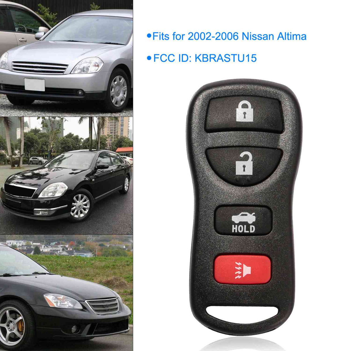 2 Keyless Entry Car Key Remote Key Fob Case Button Pad Replacement for 2002-2006 Nissan Altima KBRASTU15