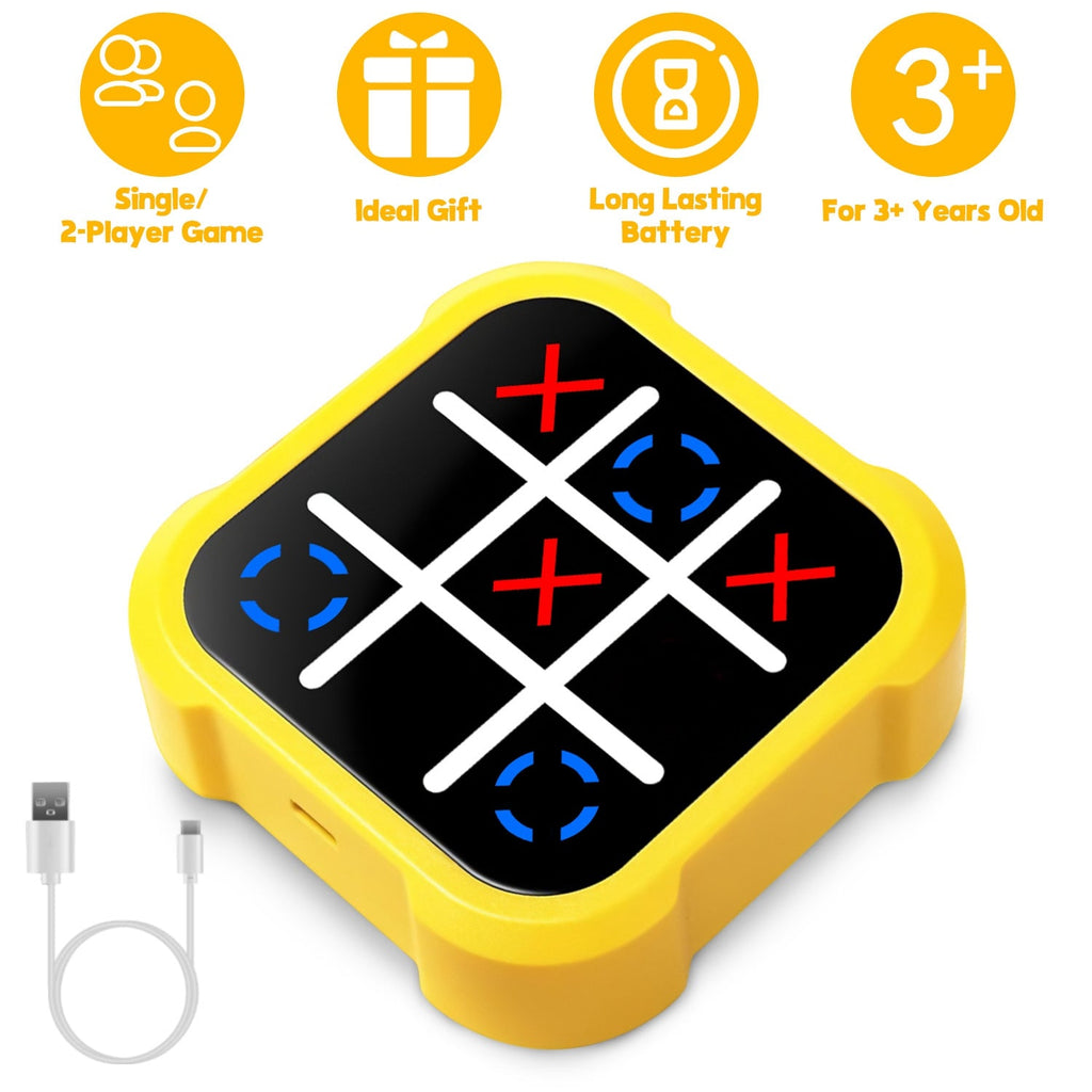 3 In 1 Electric Tic Tac Toe Game Memory Flash Whack Mole Game Portable Travel Game Classic Board Games For Adults and Kids Aged 3+