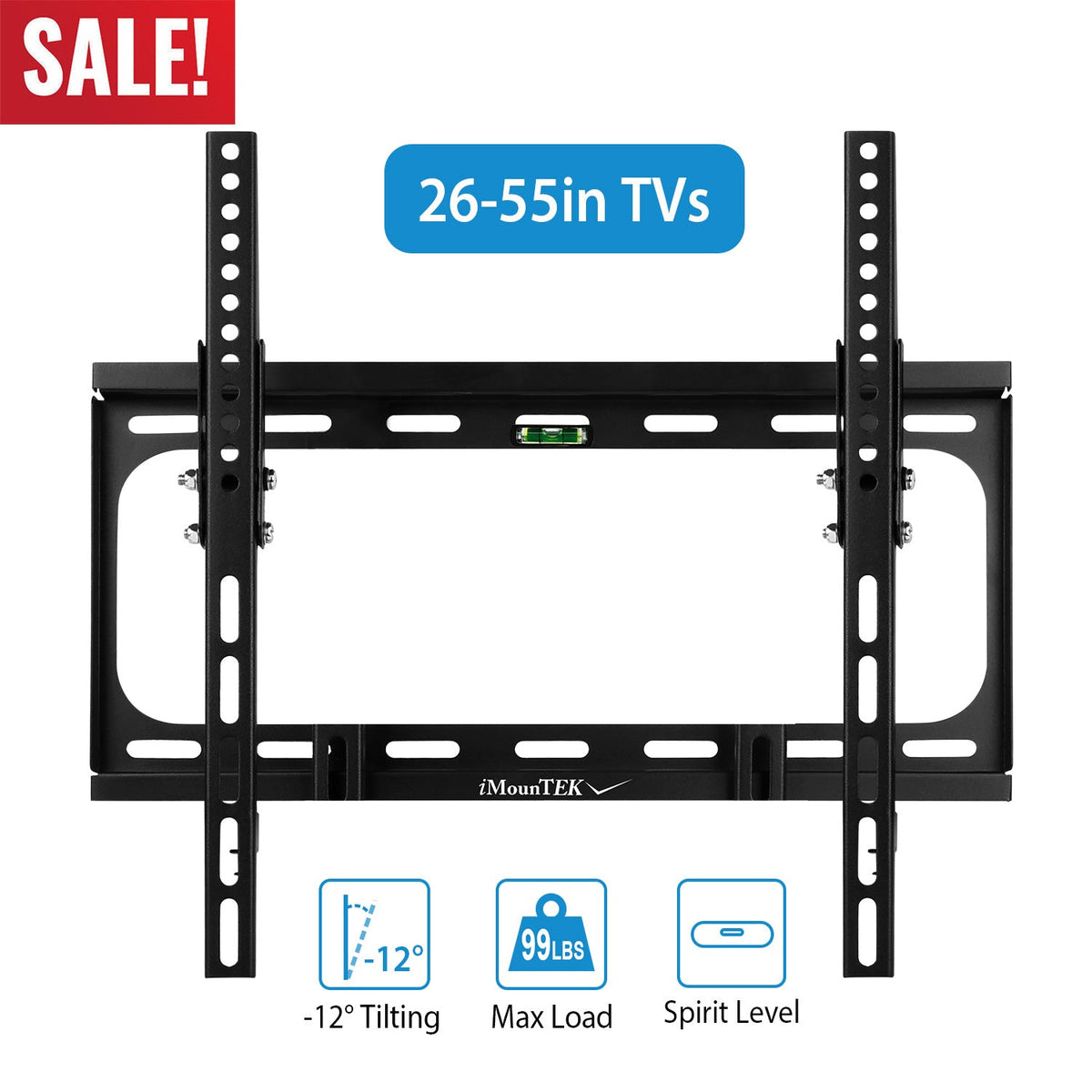 TV Wall Mount Tilt Dual Arm TV Mount Brackets Maximum VESA 400x400mm For 26-55in TVs