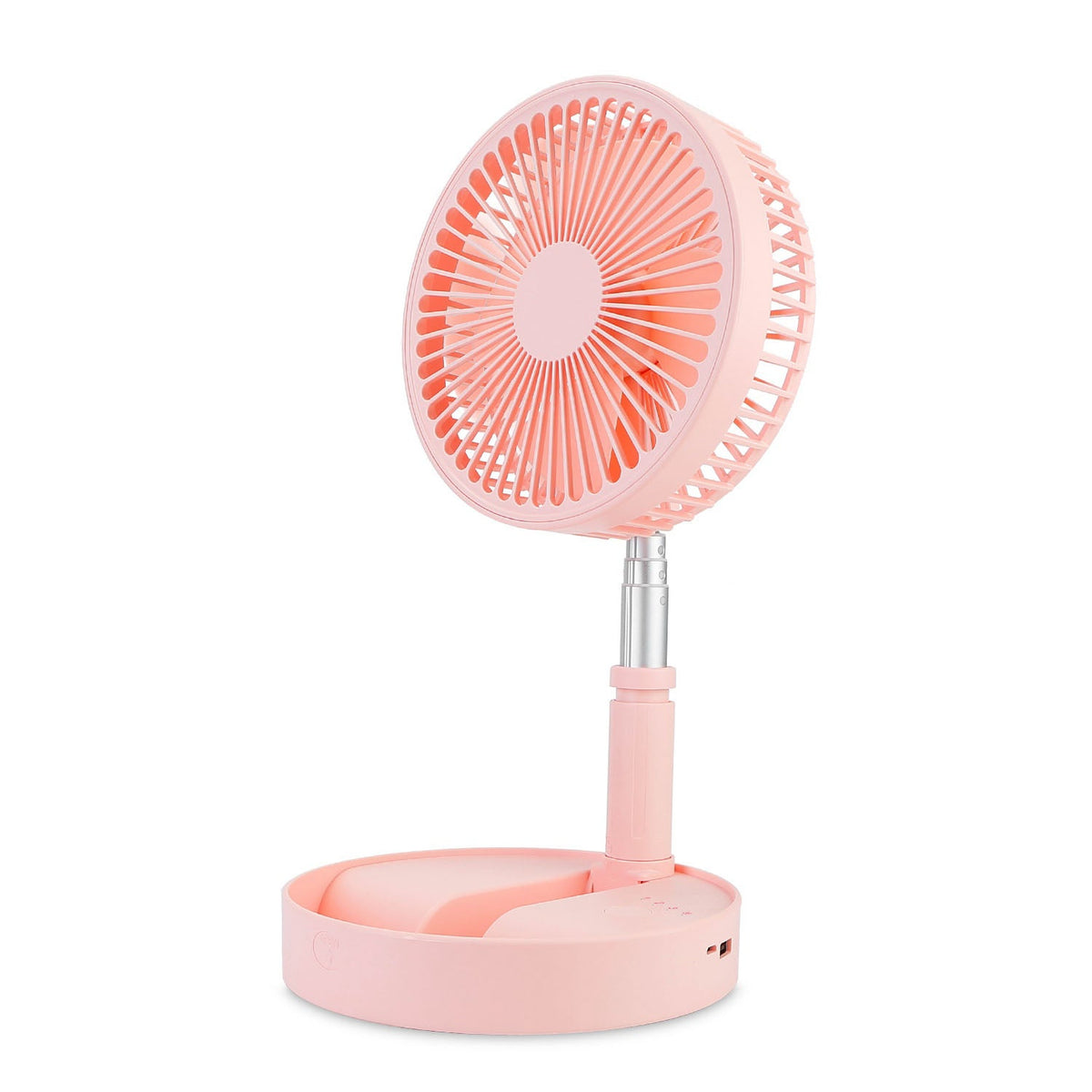 Portable Folding Desk Table Fan Quiet USB Rechargeable Telescopic Standing Floor Fan w/ 4 Speeds Adjustable Height 180¡ Tilting Angle For Office Home