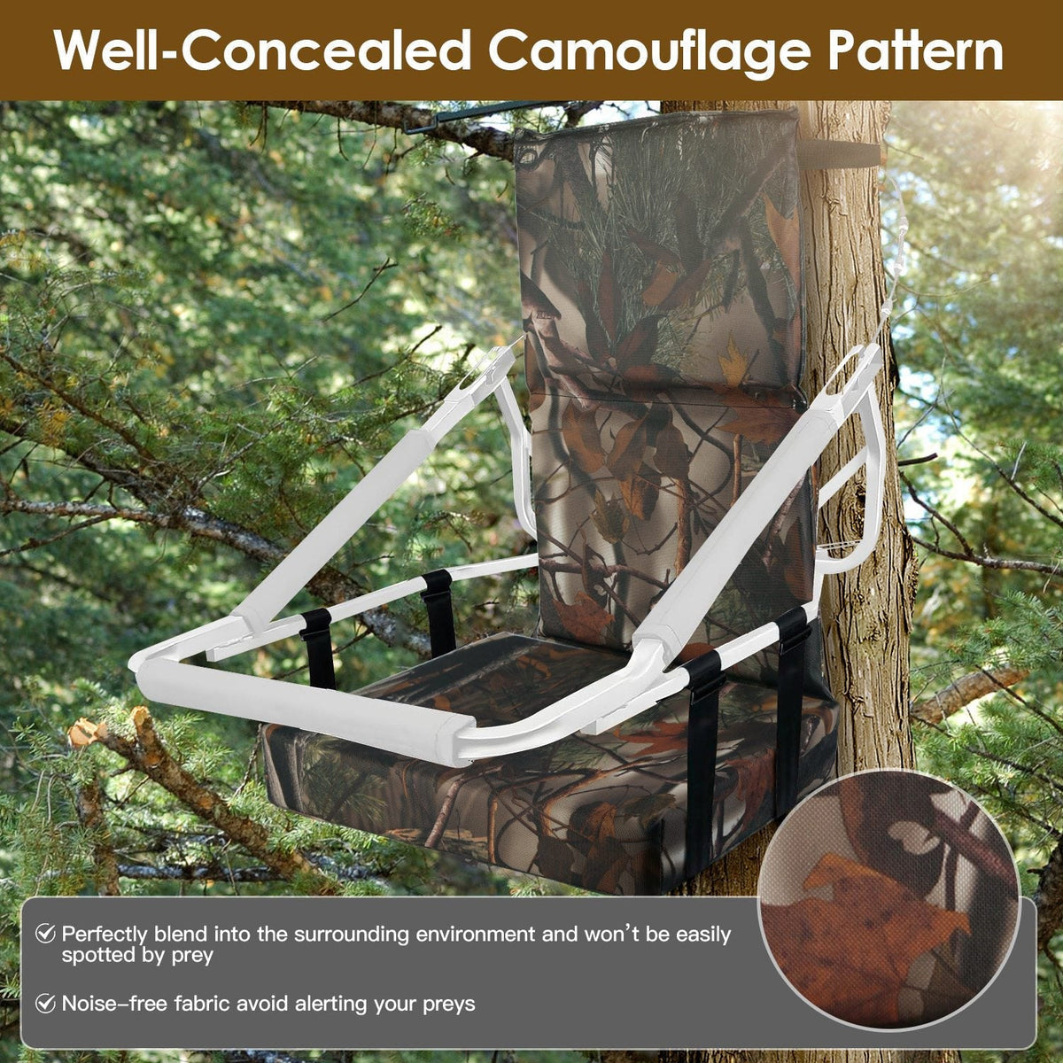 Foldable Tree Stand Seat Replacement Camouflage Waterproof Oxford Cloth Hunting Treestand Seat Cushion For Hunting Climber Deer Ladder