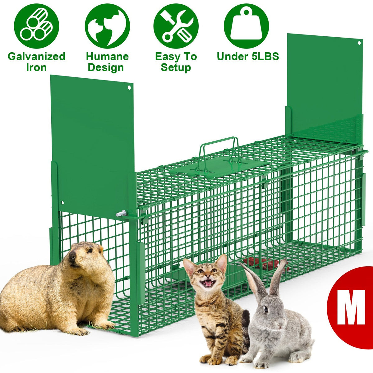 40in Live Animal Trap Cage - Humane Catch & Release