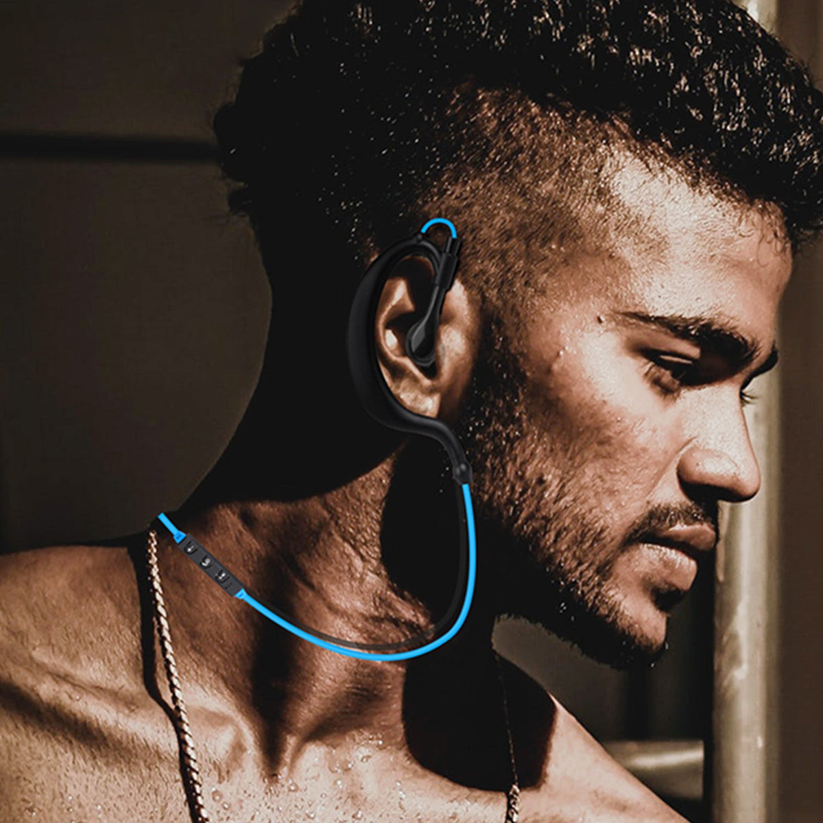Wireless Headsets V4.1 Sport In-Ear Stereo Headphones Sweat-proof Neckband Earbuds w/Mic Deep Bass HiFi Earphones for Running Hiking Travel
