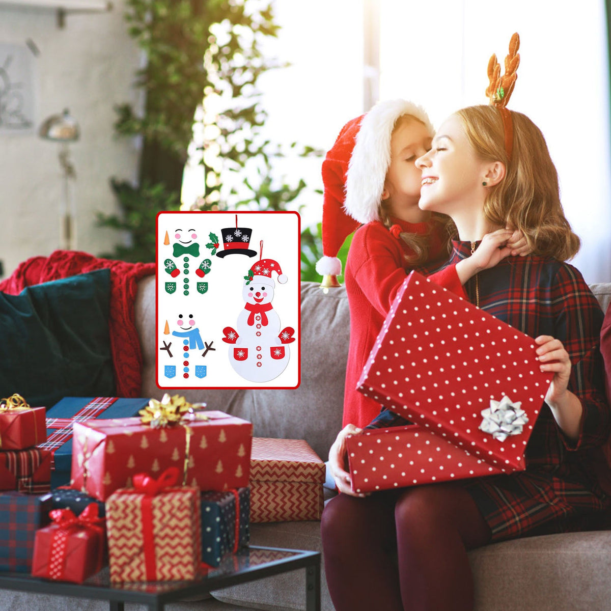DIY Felt Snowman Christmas Decoration – 54-Piece Set