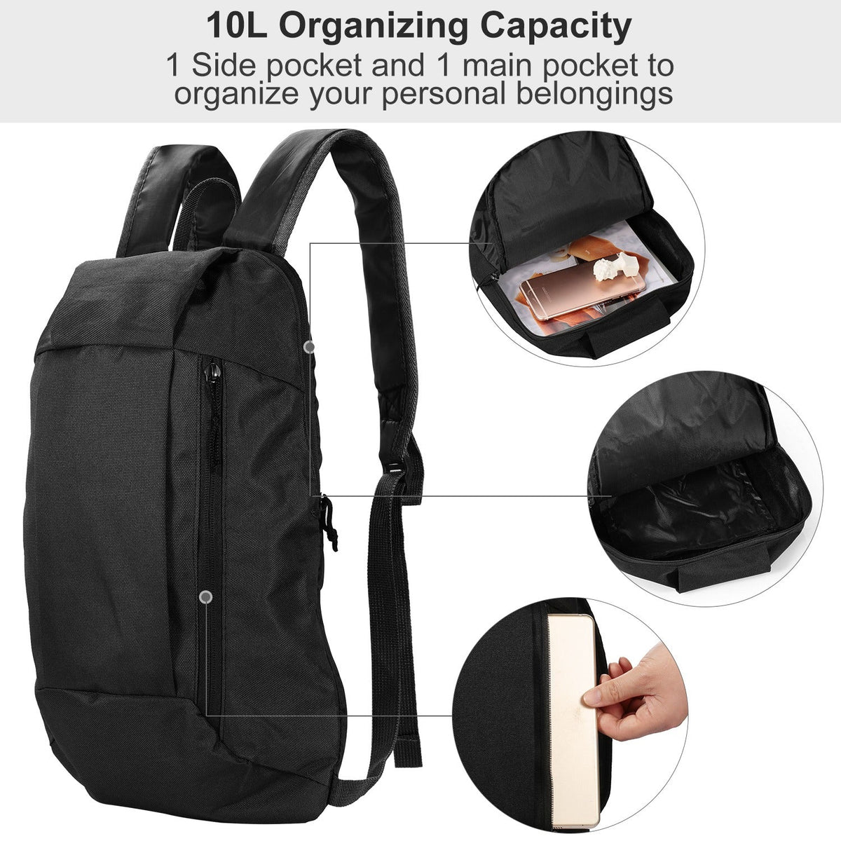 10L Outdoor Sport Backpack Waterproof Daypack Travel Knapsack Schoolbag for Sports Traveling Climbing Cycling Hiking