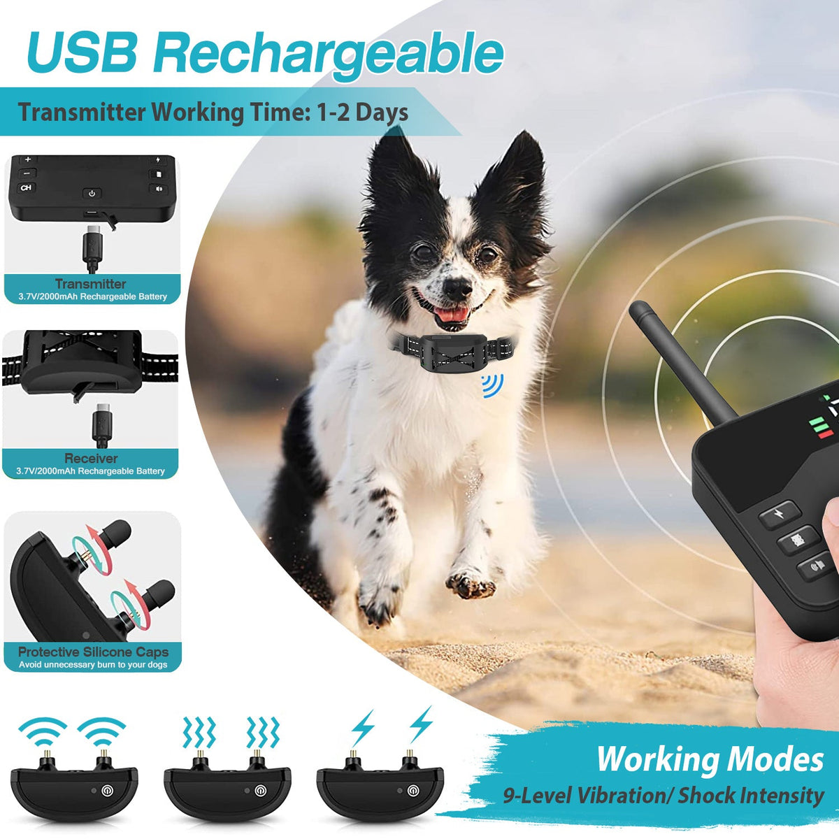 GBruno 2 In 1 Wireless Electric Dog Fence