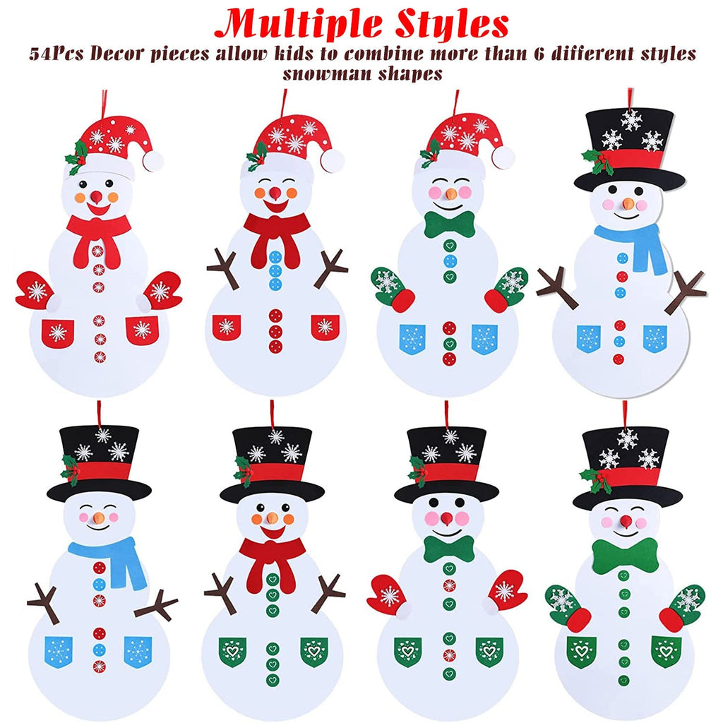 DIY Felt Christmas Snowman Set – 54 Pieces