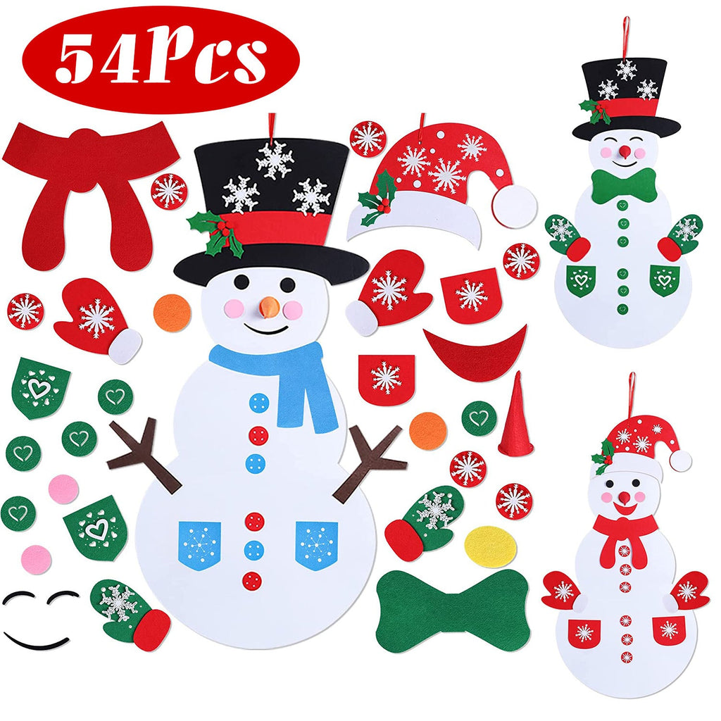 DIY Felt Christmas Snowman Set – 54 Pieces