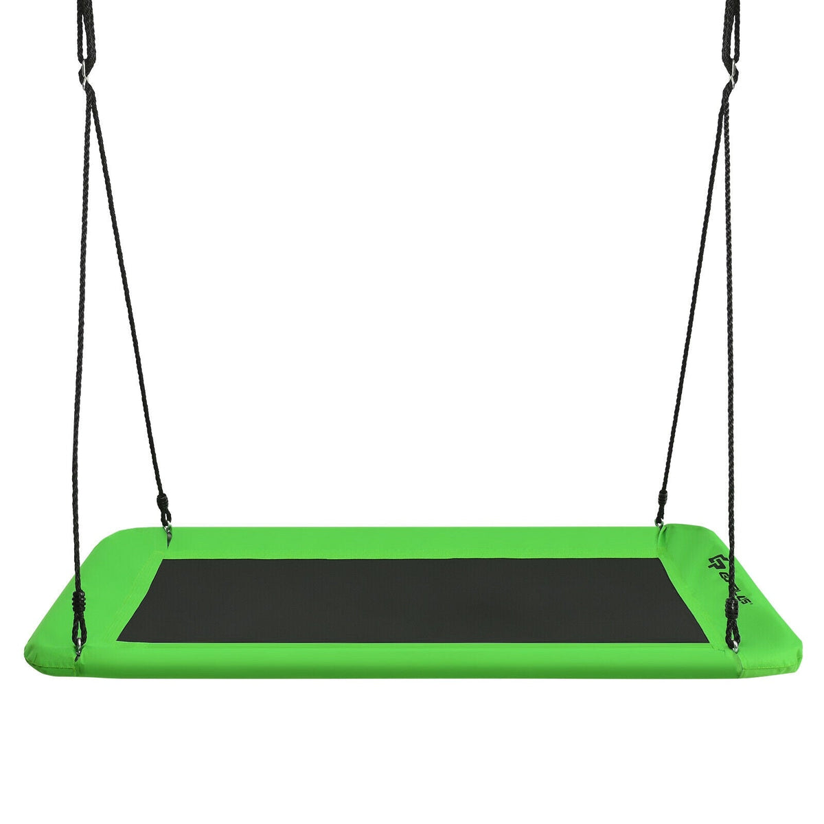 60 Inches Platform Tree Swing Outdoor with  2 Hanging Straps-Green