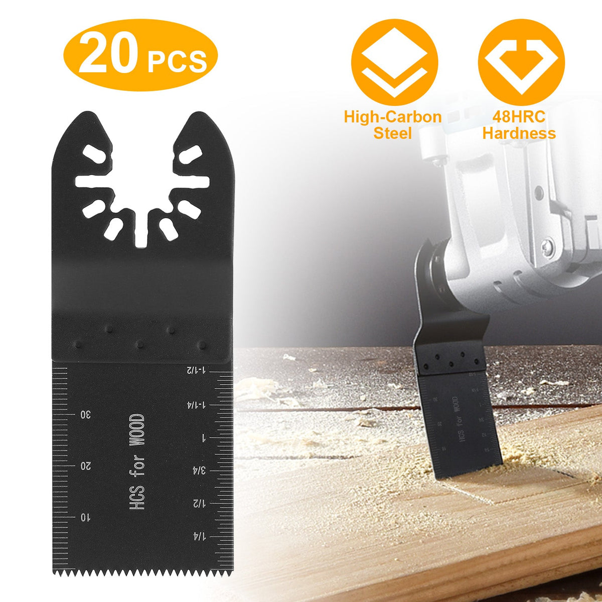 20 Saw Blade Metal Oscillating Multitool Cutter Fit for Fein Multimaster Multi-Max Dewalt Craftsman Ridgid Makita Milwaukee Rockwell