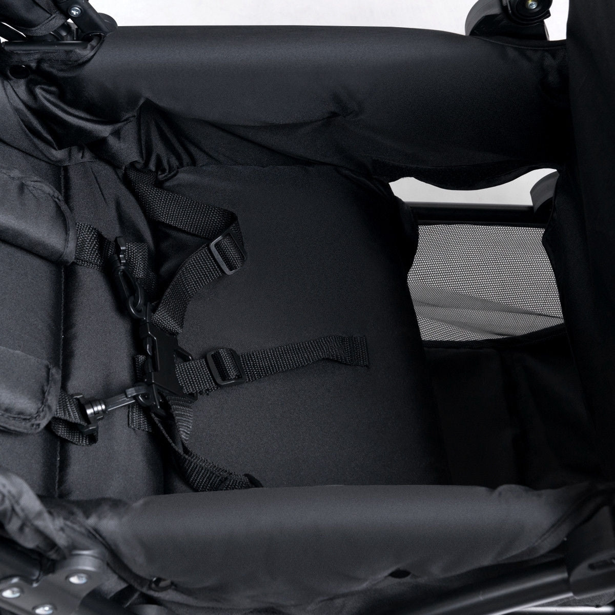 Foldable Lightweight Front Back Seats Double Baby Stroller-Black
