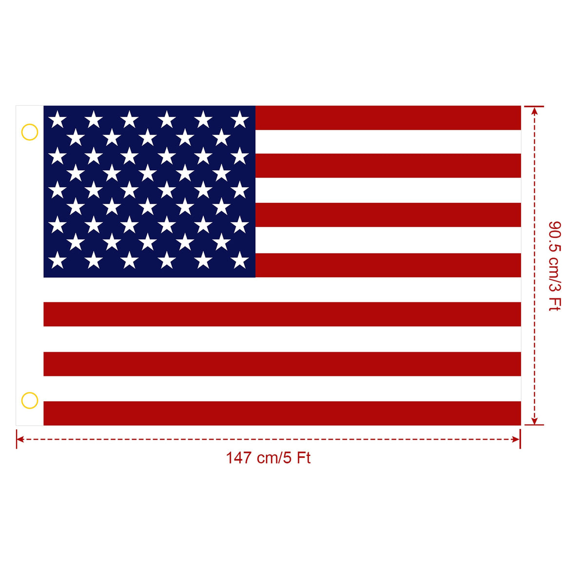 4 Pcs 3 x 5 Ft American US Flags Vivid Color and UV Fade Resistant Canvas Header Double Stitched with Brass Grommets for…