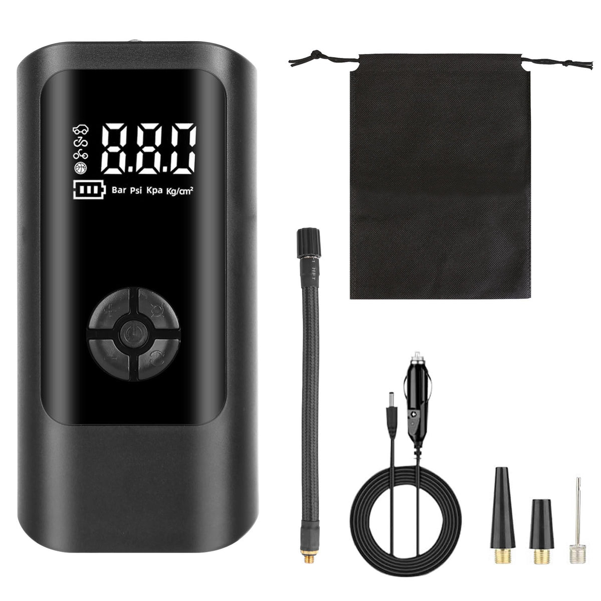 Car Tire Inflator Pump Portable Car Air Compressor Corded Electric Air Pump With LED Light