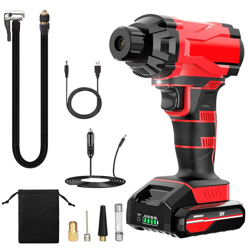 150PSI Cordless Car Tire Pump 6000mAh Rechargeable Tire Inflator 12V Portable Electric Air Compressor with LED Light for…