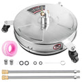 15in High Pressure Washer Flat Surface Cleaner 4000PSI Stainless Steel Disc Power Washer Broom with 3 Wheels 2 Washer…