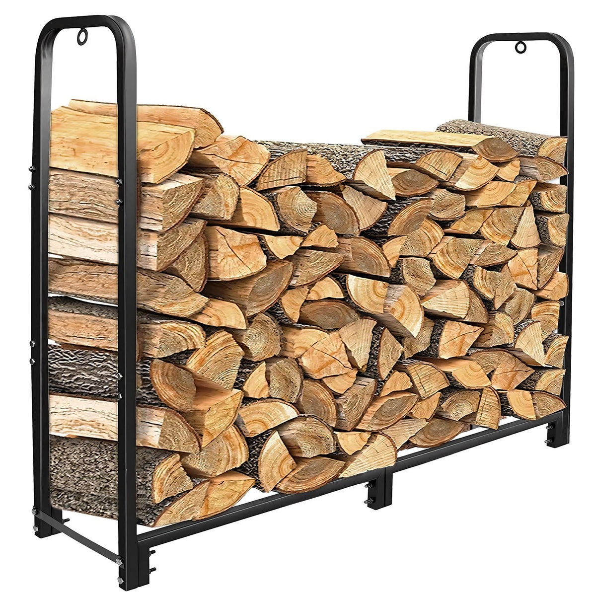 Firewood Log Rack 2500LBS Iron Wood Lumber Storage Stacking Rack 4.03ft Heavy Duty Pile Lumber Storage Holder for…