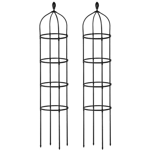 2 Packs Garden Obelisk Trellis 5.9FT Plants Tower for Climbing Plants Flower Vegetable Vine Support Rustproof Garden…